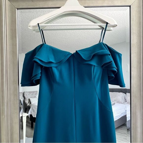 NW Night way Maxi Dress Gown turquoise Color Size 10 - Picture 6 of 12